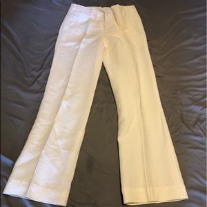 White Banana Republic linen pants